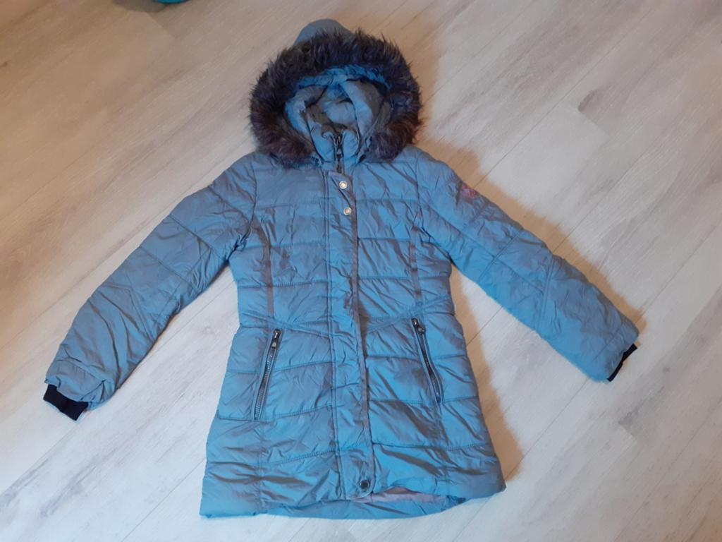 Leuk grijs blauwe winterjas maat 146/152 Reset, Kinderen en Baby's, Gebruikt, Reset, Meisje, Ophalen of Verzenden