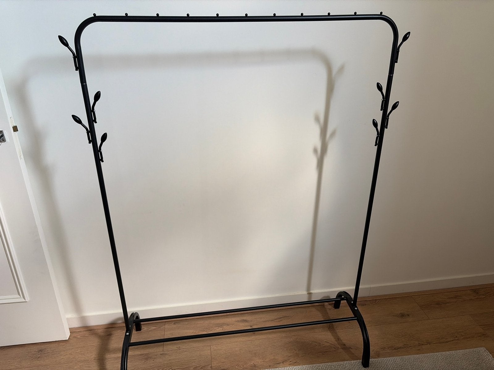 Zwart kledingrek met haken - nieuw, Ophalen, Met wielen, Nieuw