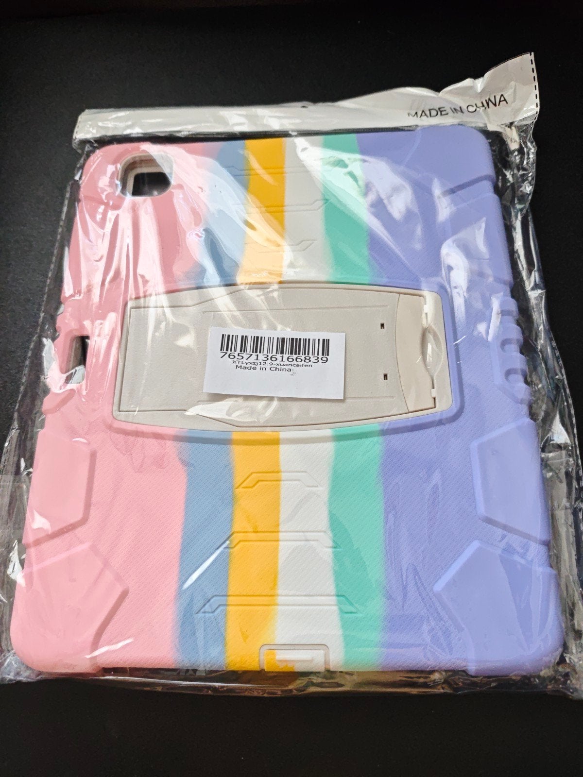 Tablet hoes met standaard - Regenboog - Nieuw 12.9, Computers en Software, Tablet-hoezen, Ophalen of Verzenden, Nieuw, Bescherming voor- en achterkant