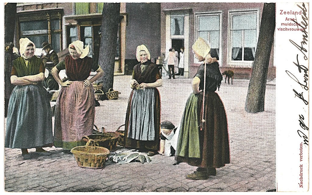 700342 Arnemuiden Middelburg 1906 Klederdracht Perfin, Ophalen of Verzenden, Voor 1920, Gelopen, Zeeland