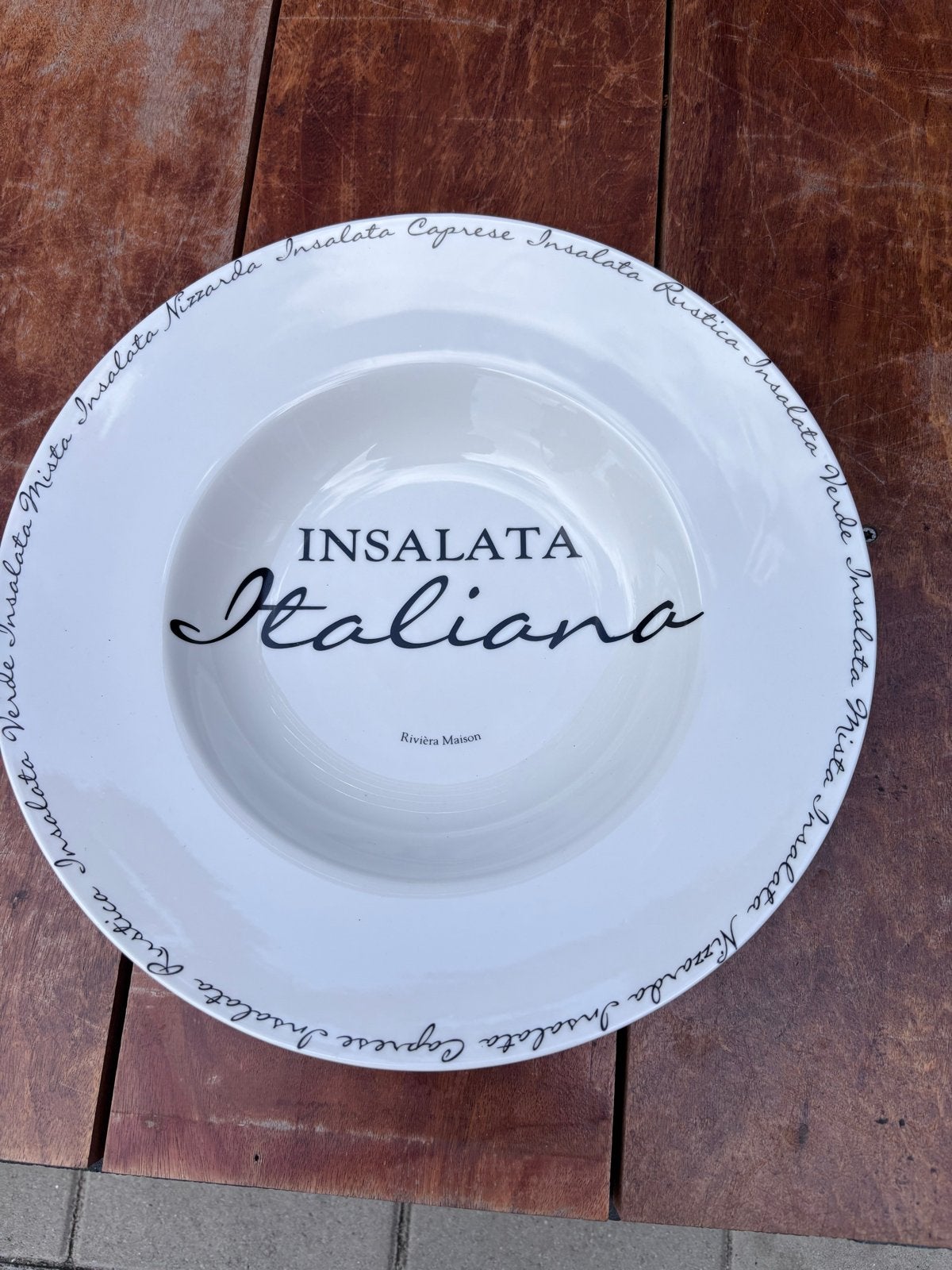 Riviera Maison Borden 'Insalata Italiana' - Zo goed als nieu, Overige merken, Ophalen of Verzenden, Zo goed als nieuw, Bord(en)