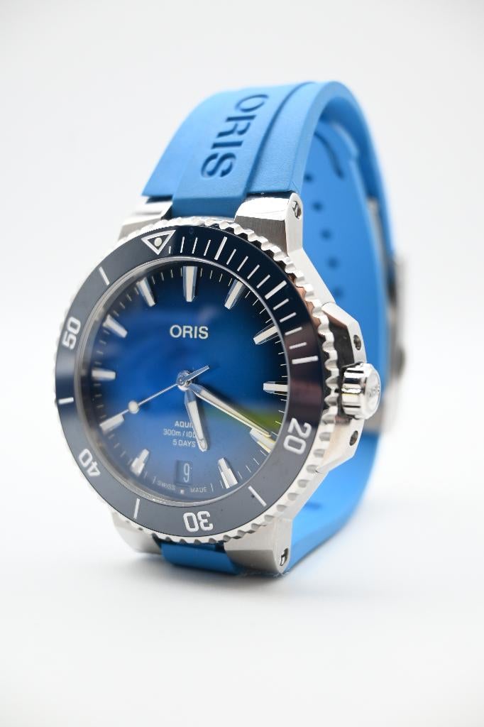 Oris Aquis Date Cal. 400 + Bon (zeer nette staat!), -, -, Ophalen of Verzenden, Zo goed als nieuw
