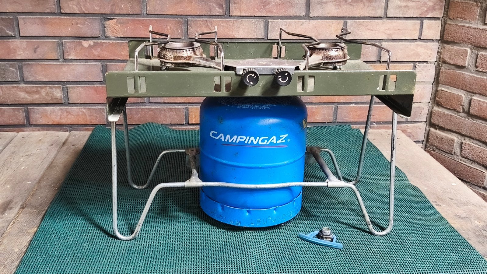 Campingaz 2-pits kooktoestel met gasfles, Caravans en Kamperen, Ophalen, Gebruikt
