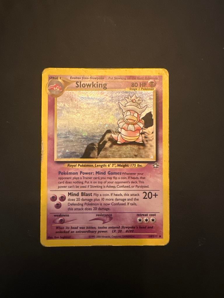 Pokémon Slowking 14/111 Neo Genesis Holo Rare, Ophalen, Gebruikt, Losse kaart, Foil