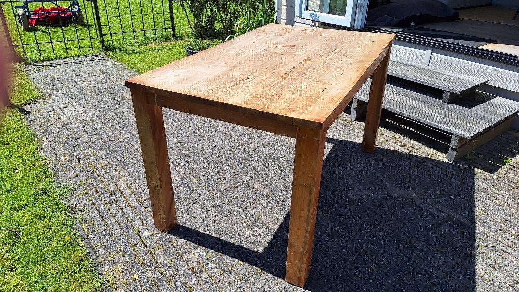 Massief Teak tafel 85x140cm, Huis en Inrichting, Tafels | Eettafels, Ophalen, Gebruikt, 100 tot 150 cm, Teakhout