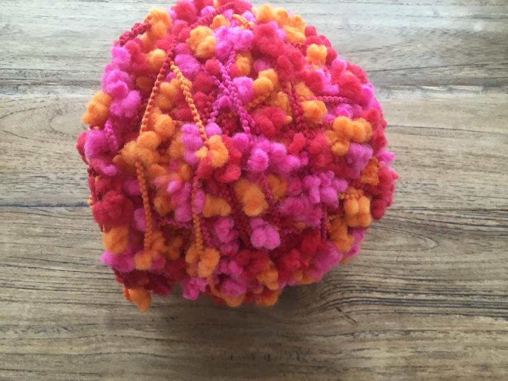 Grote bol aparte wol - roze, oranje, rood, Ophalen, Nieuw