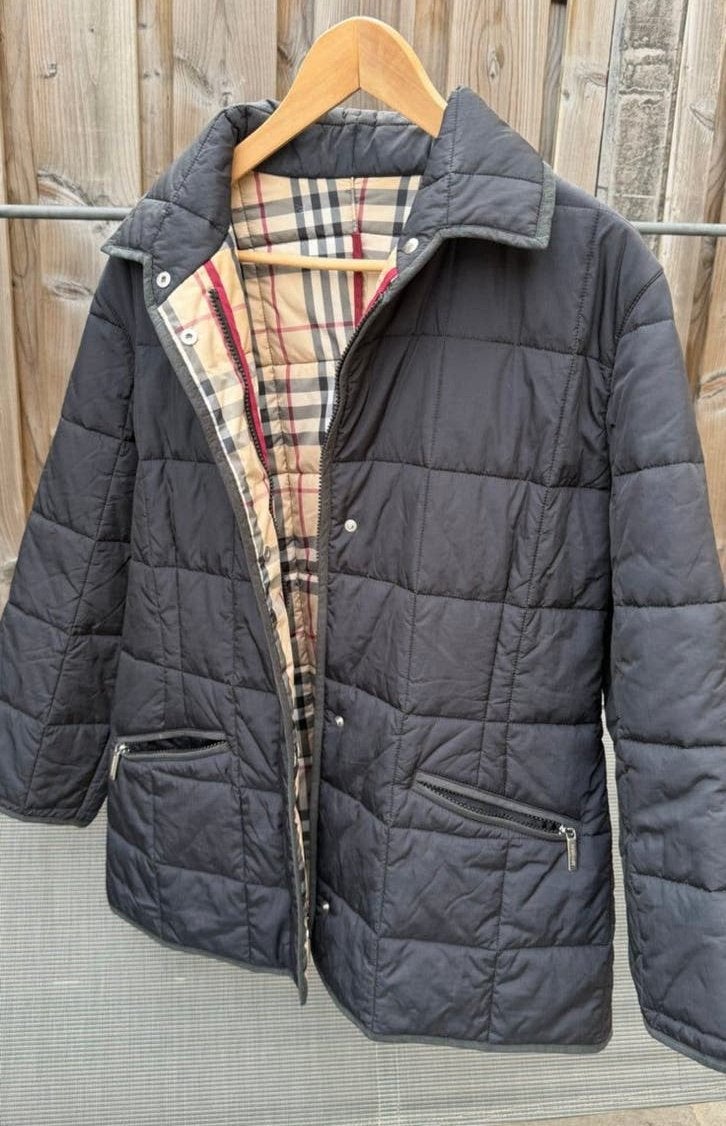 Burberry jas met iconische print maat L unisex, Ophalen of Verzenden, Gedragen, Maat 42/44 (L), Zwart
