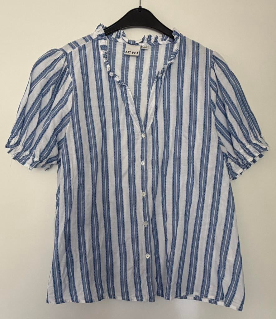 Ichi damesblouse blauw-wit gestreept maat 40, Ophalen of Verzenden, Zo goed als nieuw, Maat 38/40 (M), Blauw