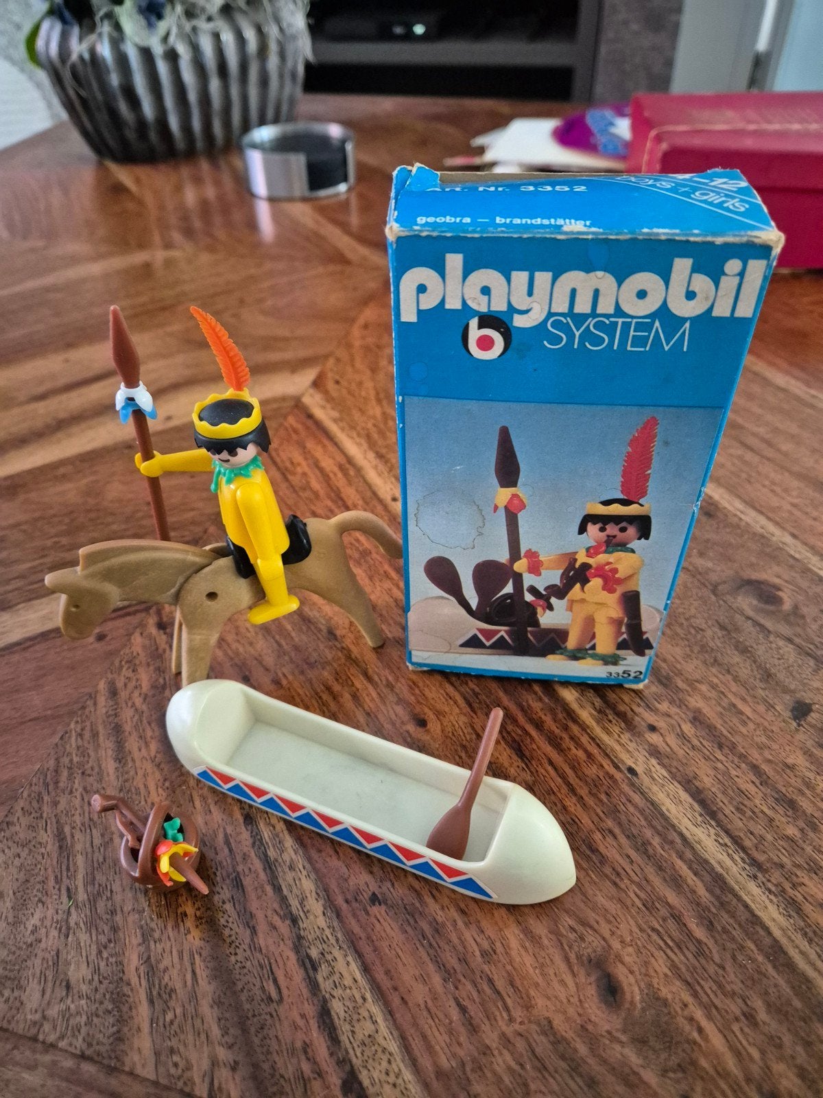 Playmobil System 3352 Indiaan met kano en paard, Kinderen en Baby's, Ophalen, Gebruikt, Complete set, Historisch