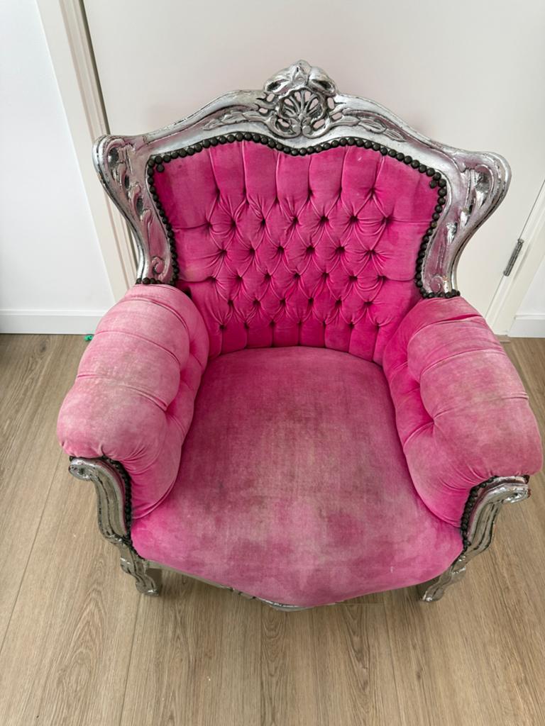 Roze Barok Fauteuil - Vintage Stijl, Ophalen, Gebruikt, Stoel(en)