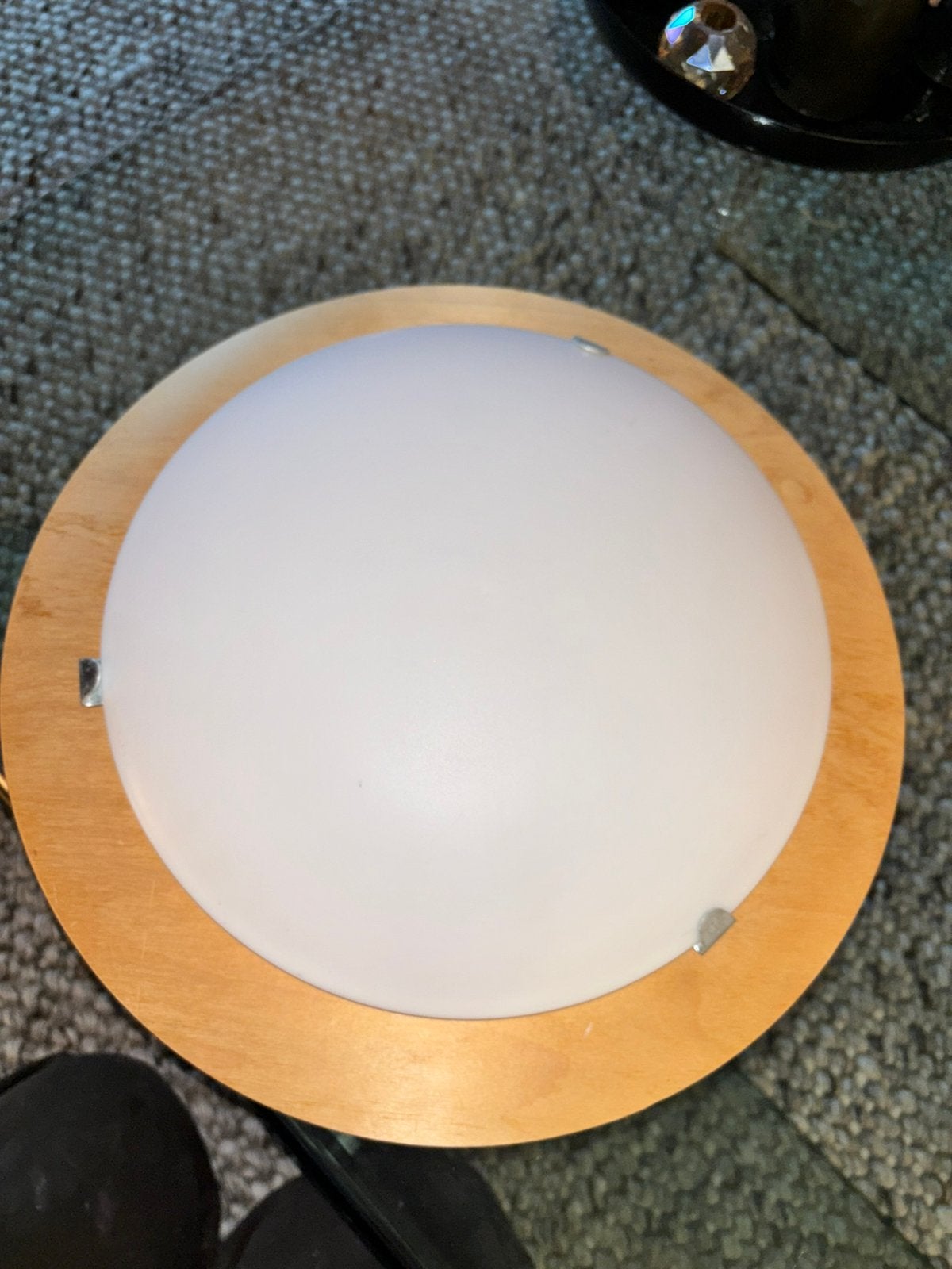 Vintage IKEA plafondlamp jaren 90 – hout – 45 cm, Gebruikt, Vintage, Overige fittingen, Ophalen of Verzenden