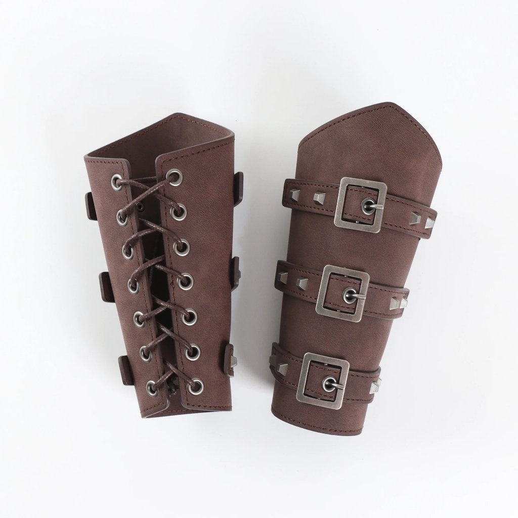 Bruine warrior armwarmers polsband handschoen viking piraat, Verzenden, Nieuw, Historisch, Accessoires