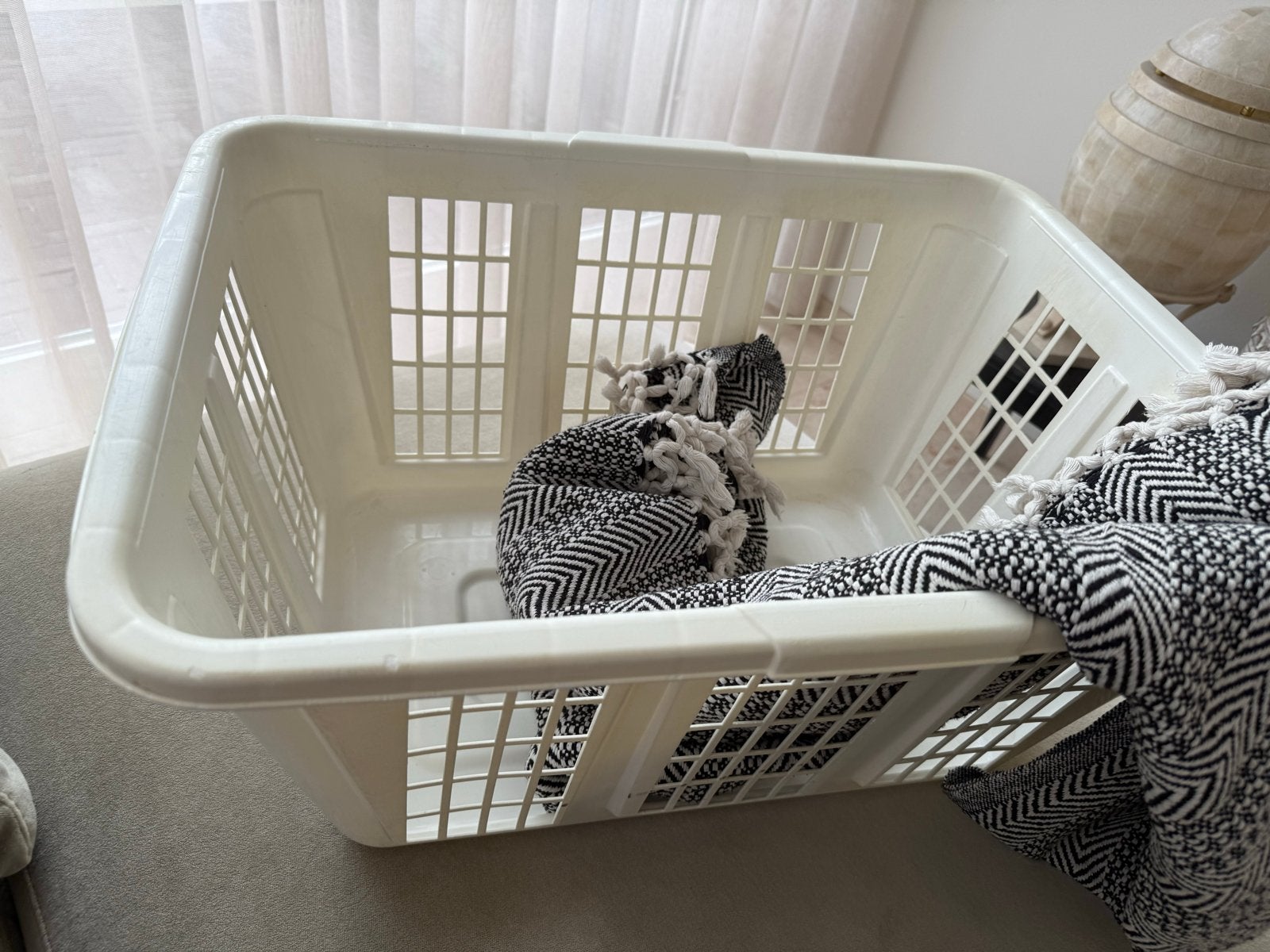 Wasmand / wasbox - ideaal voor de was, Ophalen, Gebruikt, Wit, Kunststof