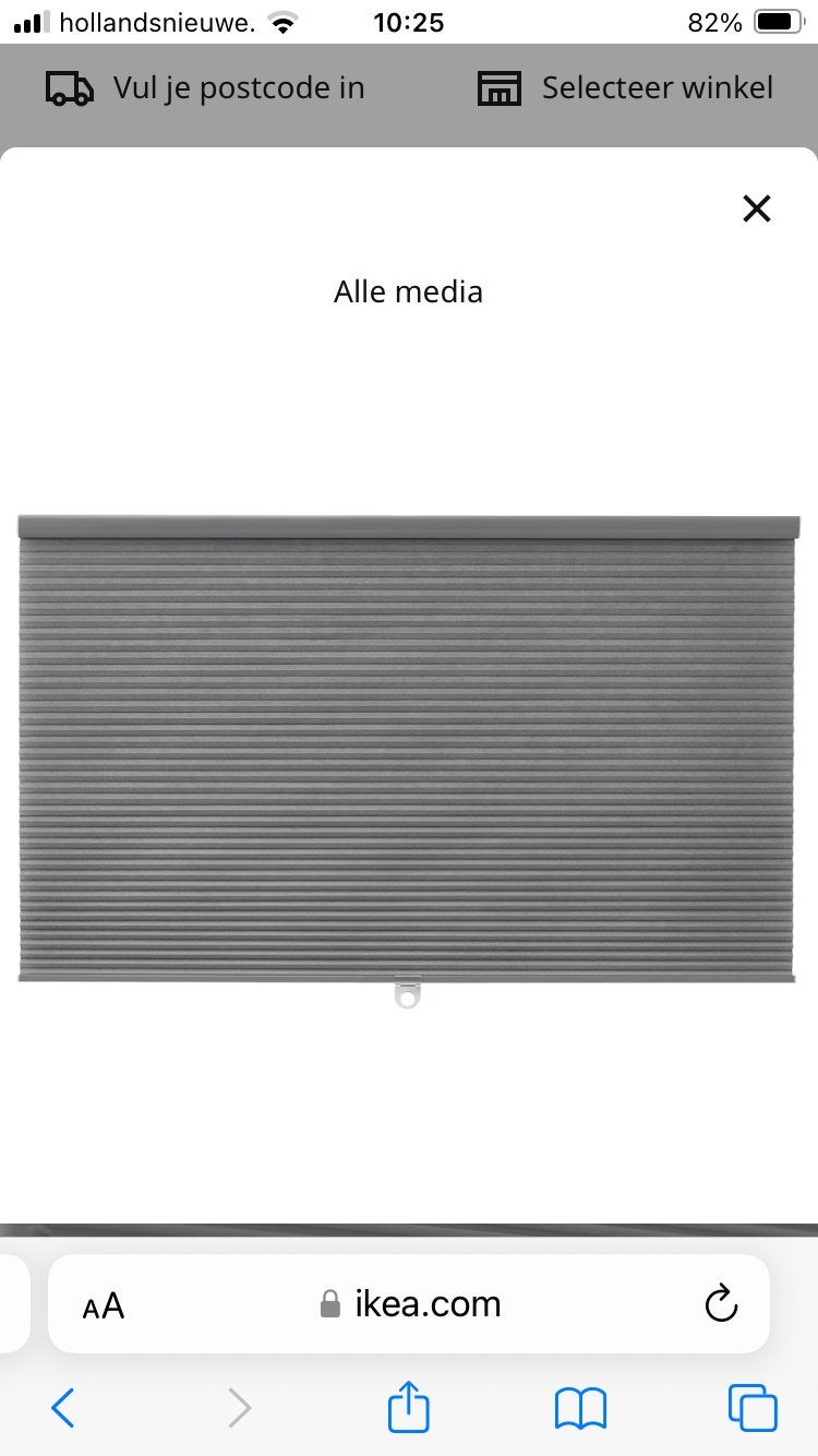 Ikea plisee gordijn hopvals antraciet 100 x 155, IKEA, Ophalen of Verzenden, Zo goed als nieuw, Gordijn