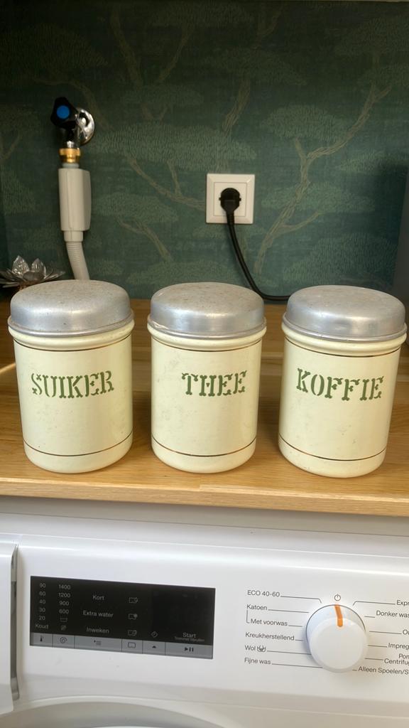 Nostalgische emaille bussen, Antiek en Kunst, Ophalen of Verzenden