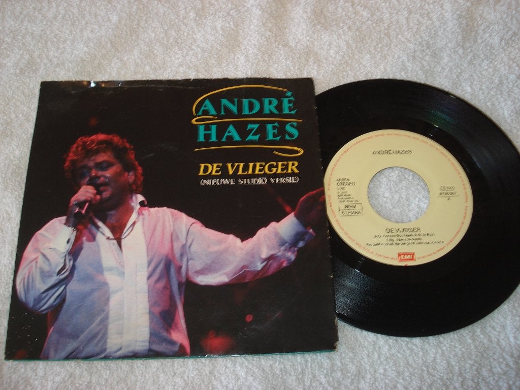 Andre Hazes   De Vlieger      Orgineel, Cd's en Dvd's, Vinyl Singles, Zo goed als nieuw, Fotohoes, Originele persing, Nederlandstalig