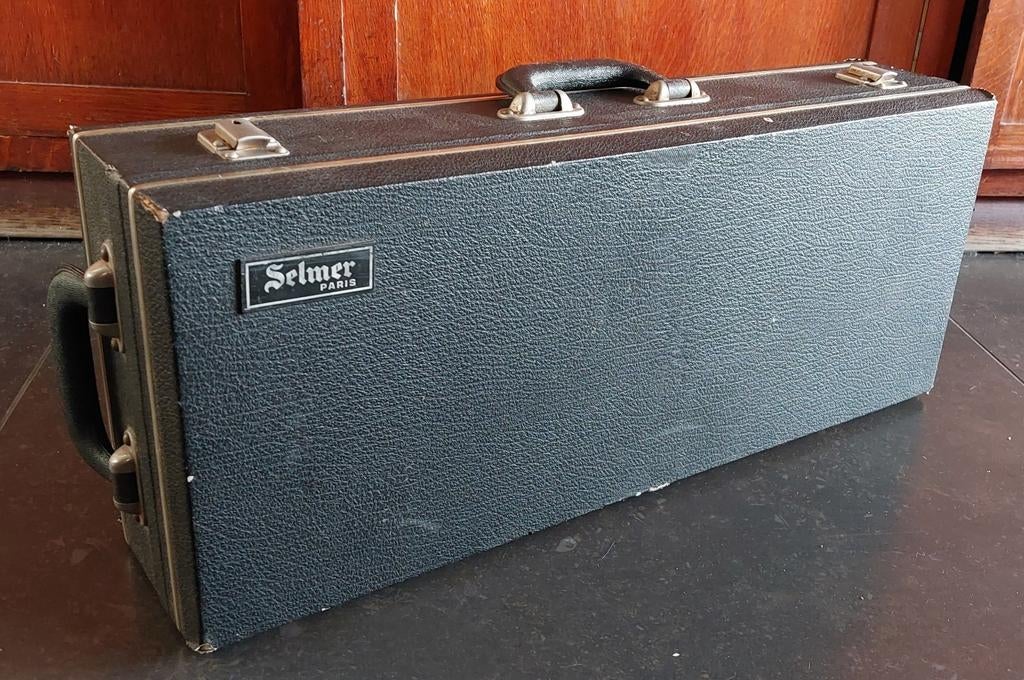 Vintage Selmer Paris koffer voor altsaxofoon jaren '60/'70, Ophalen of Verzenden, Gebruikt, Saxofoon