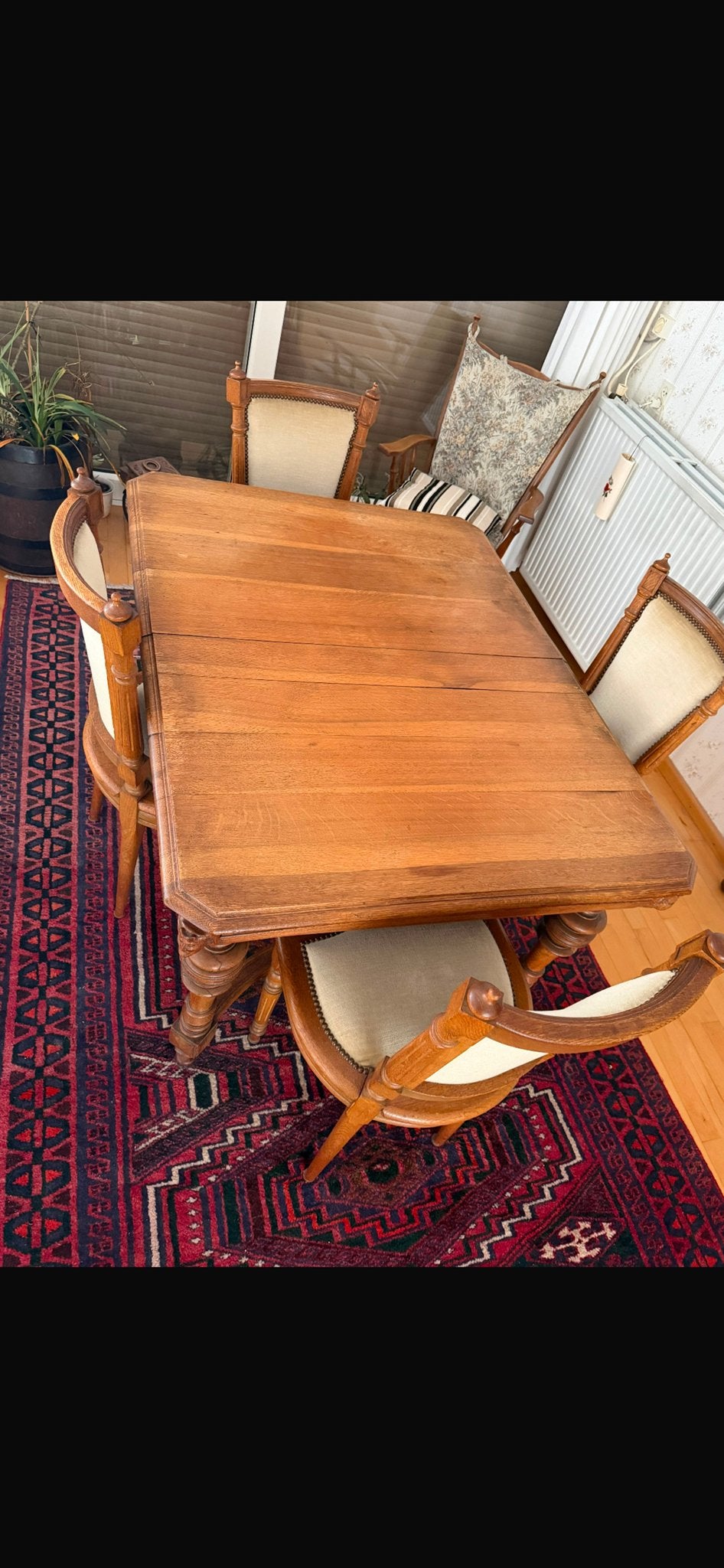 Antieke Eetkamerset: Tafel, 6 Stoelen en Dressoir, Antiek en Kunst, Antiek | Meubels | Stoelen en Banken, Ophalen