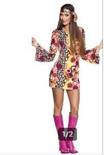 Flower Power outfit mt M, Kleding | Dames, Carnavalskleding en Feestkleding, Nieuw, Kleding, Carnaval, Maat 38/40 (M), Ophalen of Verzenden