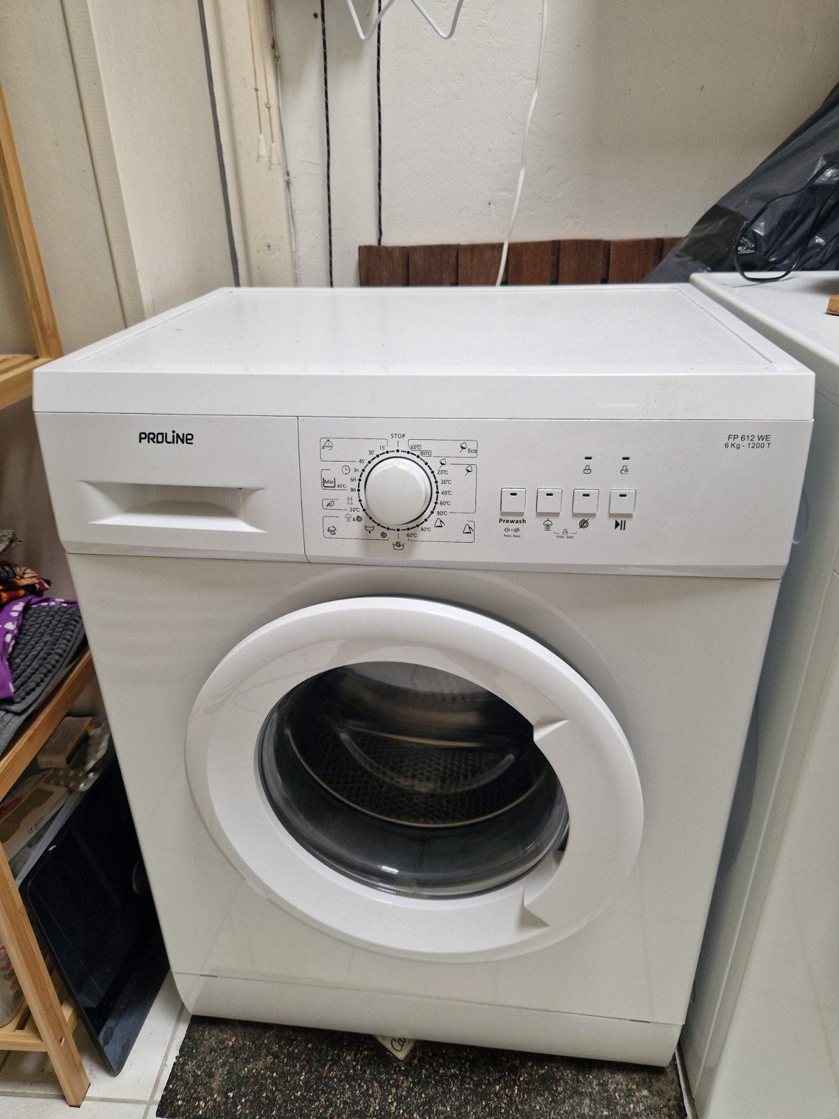 Proline FP 612 WE Wasmachine 6kg 1200 toeren, Ophalen, Gebruikt, Voorlader, 85 tot 90 cm