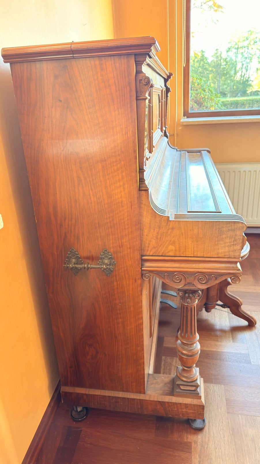 GRATIS Piano Antiek ROHLFING met notenhouten kast., Ophalen, Gebruikt, Bruin