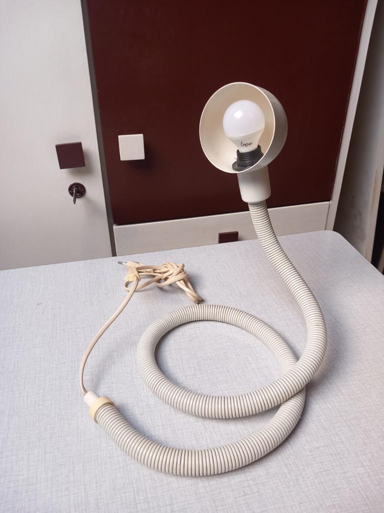 Vintage jaren 80 Hebi slangenlamp, wit, Ophalen of Verzenden