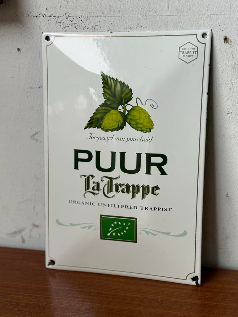 Emaille bord La Trappe Puur - Voor de verzamelaar, Ophalen of Verzenden