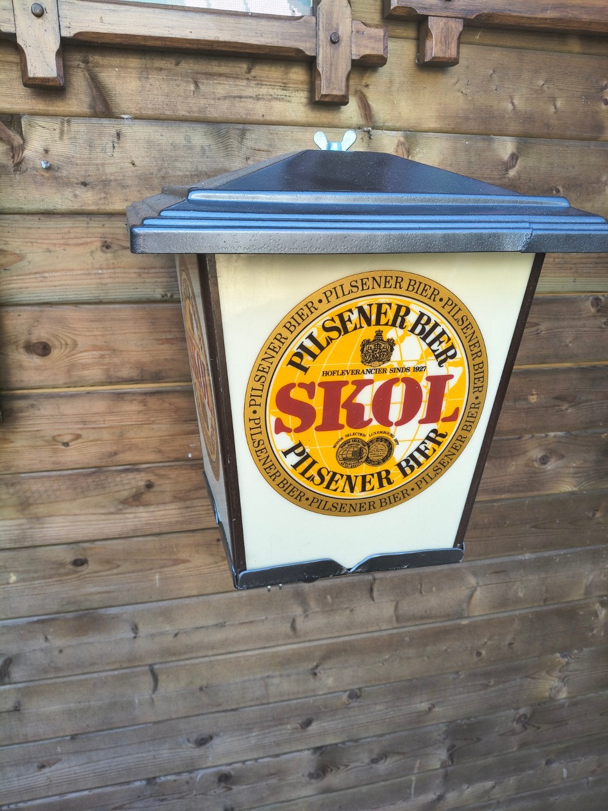 Skol Pilsener Buitenlamp - Vintage Reclame Verlichting, Overige merken, Gebruikt, Meerkleurig, Vintage