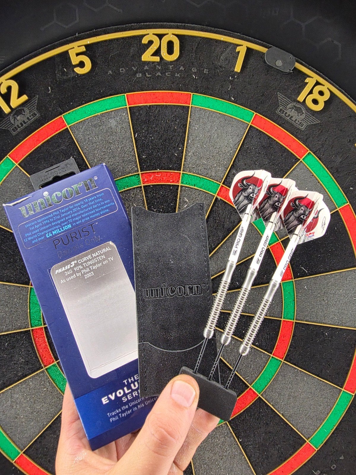 Phil Taylor Purist Phase 3 Darts - 24GR - Unicorn, Ophalen of Verzenden, Zo goed als nieuw, Pijlen