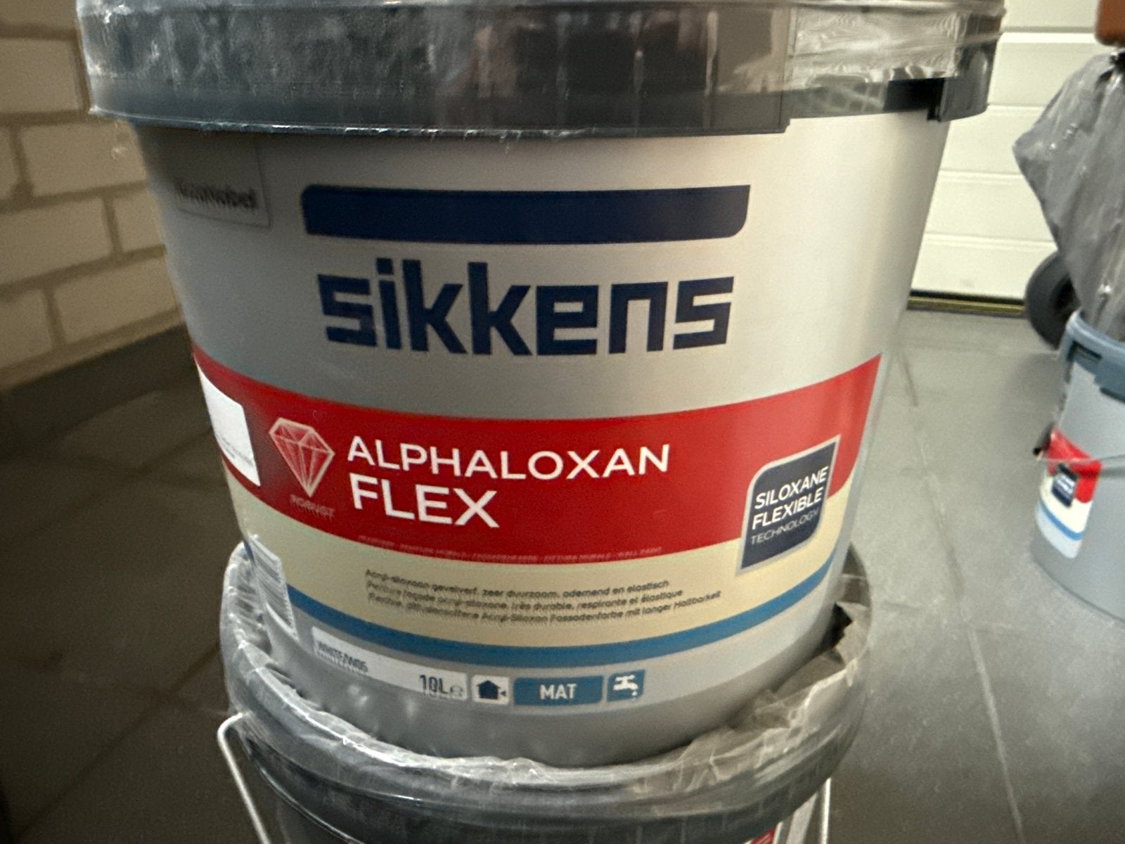 Sikkens Alphloxan Flex Verf - 10L ral 9016, 5 tot 10 liter, Wit, Nieuw, Ophalen of Verzenden