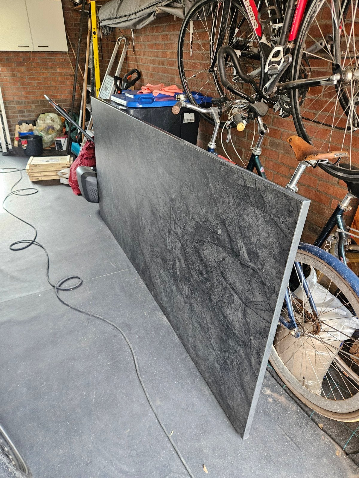 Grote marmerlook plaat - voor tafel werkblad bureau, Ophalen, Gebruikt