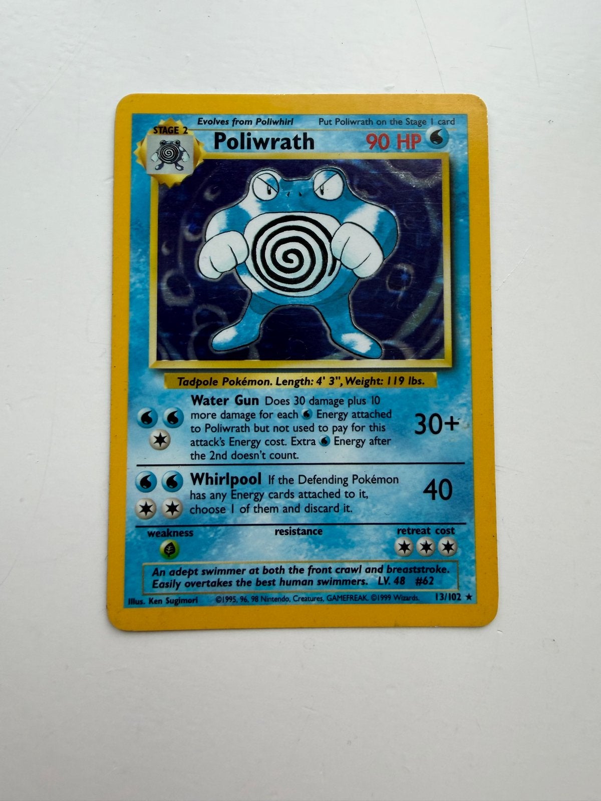 Poliwrath Pokémon Kaart - Base Set 13/102, Ophalen of Verzenden, Gebruikt, Losse kaart