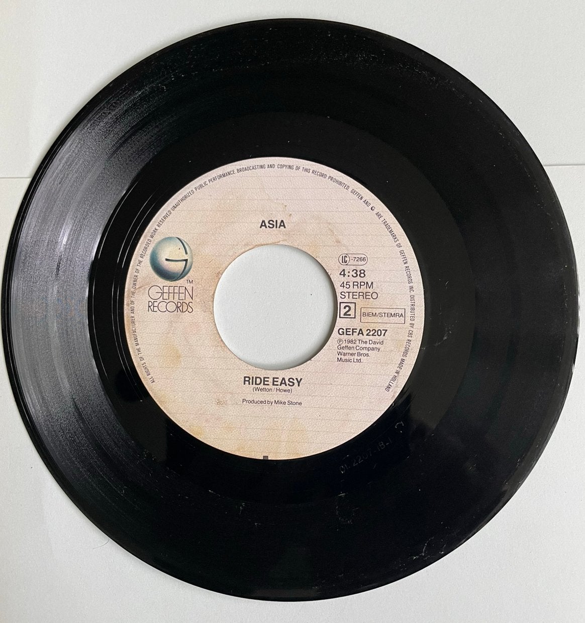 Asia - Heat of the Moment / Ride Easy (Single, 1982), Originele persing, Ophalen of Verzenden, Gebruikt, Rock en Metal