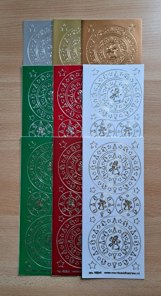 nr.18d...STICKERS 9 SOORTEN - 170 STUKS KERST, Ophalen of Verzenden, Nieuw, Meerdere stickers