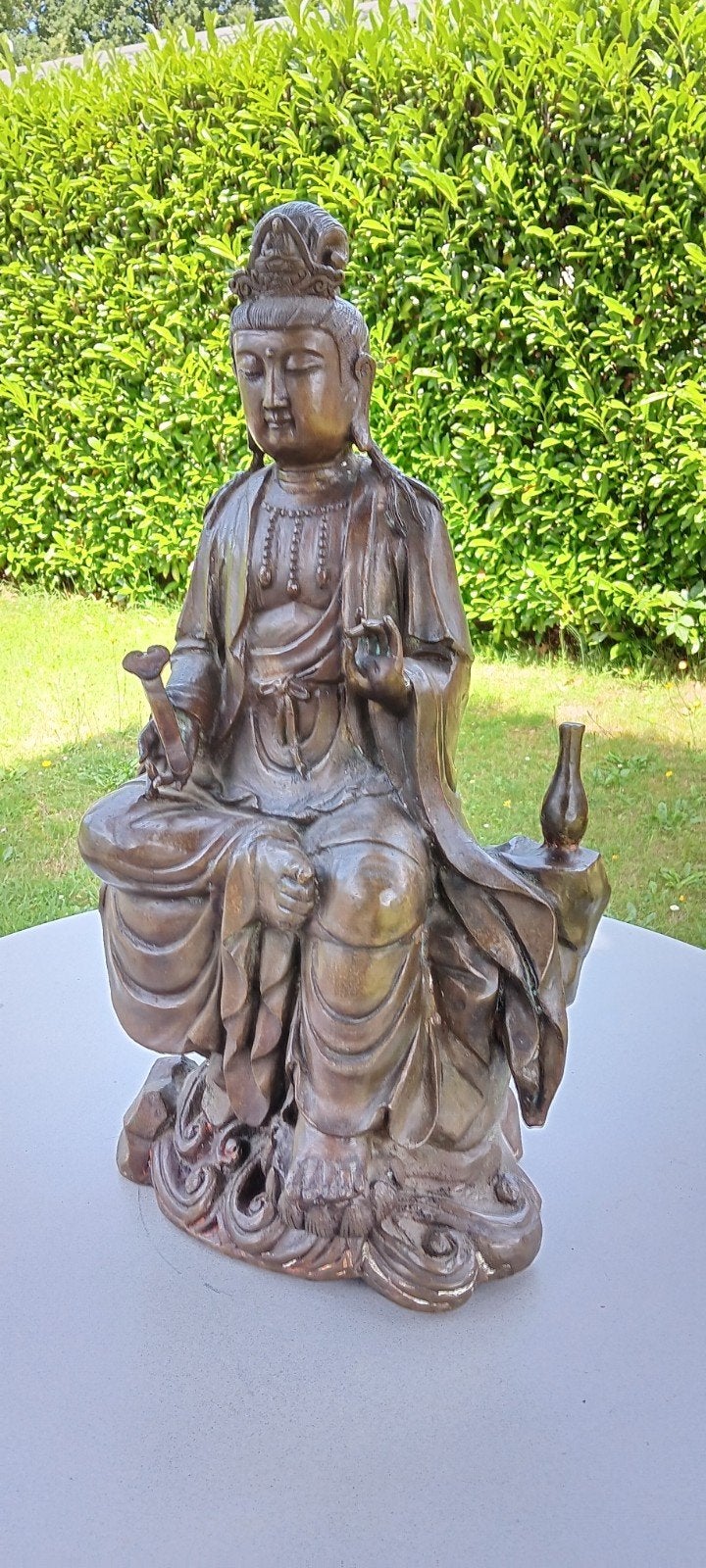 BUDDHA Beeld brons ca 1900 Boeddhabeeld, Ophalen, Gebruikt, Overige materialen, 60 cm