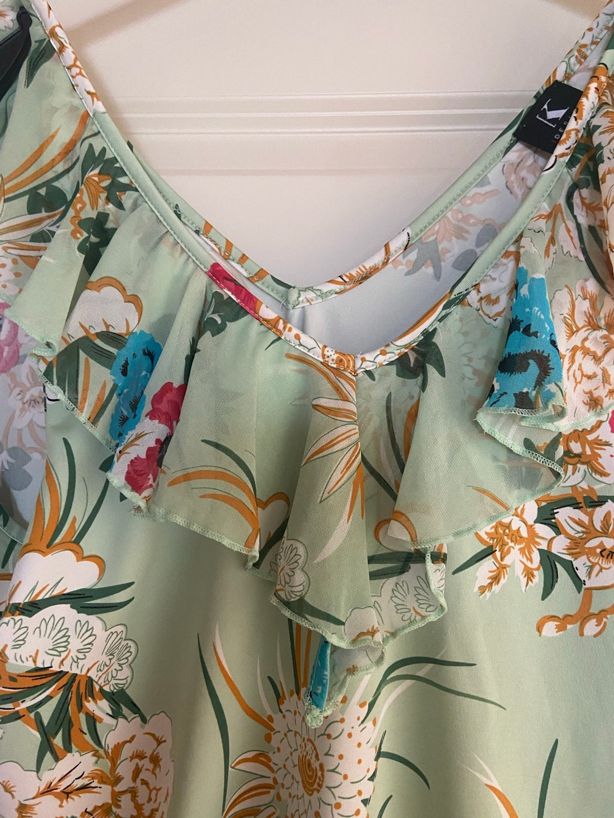 K Design Top XL met bloemenprint, Kleding | Dames, Maat 46/48 (XL) of groter, Ophalen of Verzenden, Zo goed als nieuw, Korte mouw