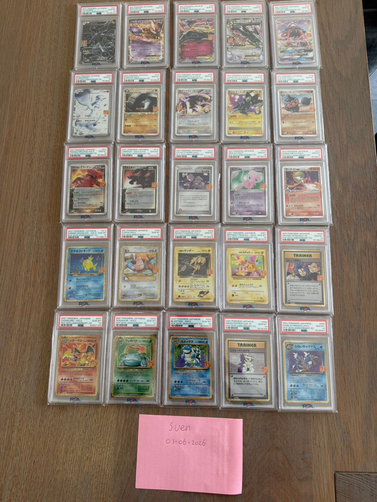 PCP 25 TH ANNIVERSARY Complete set volledig PSA 10, Ophalen of Verzenden, Nieuw, Meerdere kaarten, Foil
