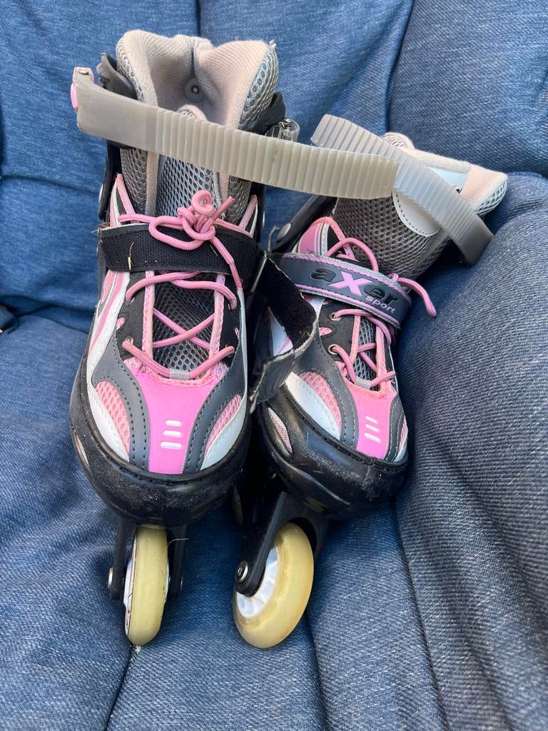 Verstelbare roze/zwarte inline skates, maat 38-41, Kinderen, Inline skates 4 wielen, Ophalen, Overige merken