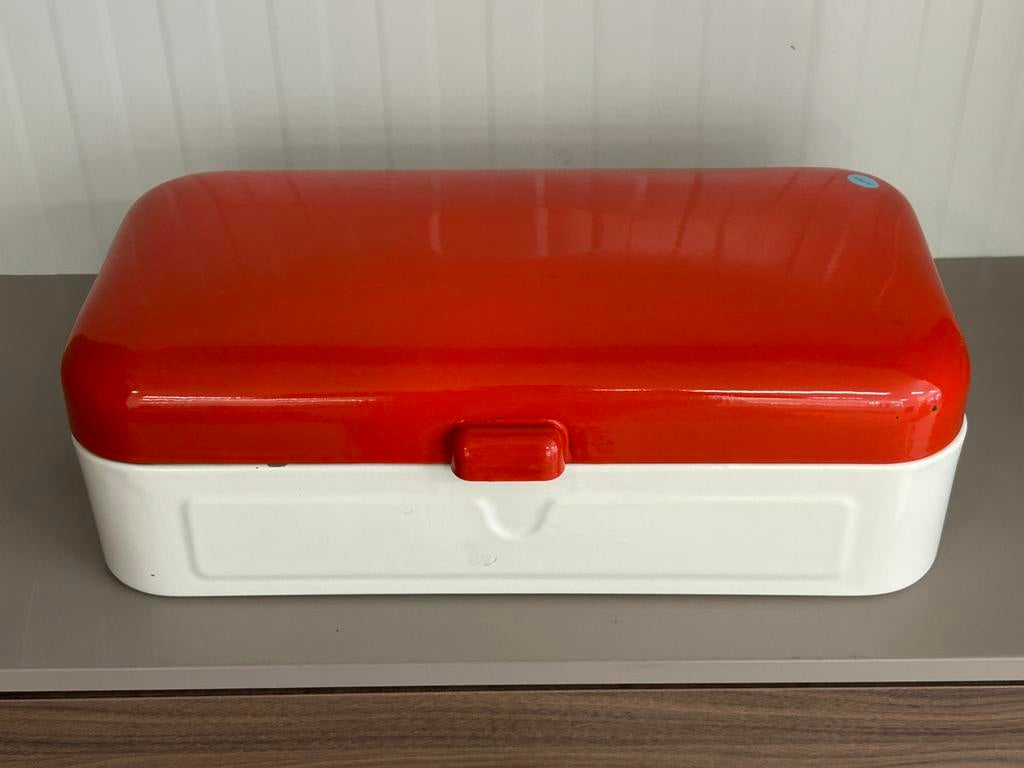 Rood / Wit Emaille Broodbak, Ophalen of Verzenden