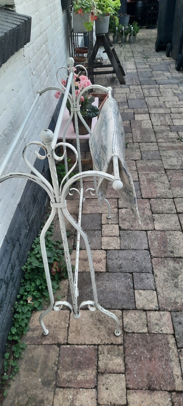 Decoratieve metalen handoekrek, Ophalen, Gebruikt, 100 cm of meer, Balkon