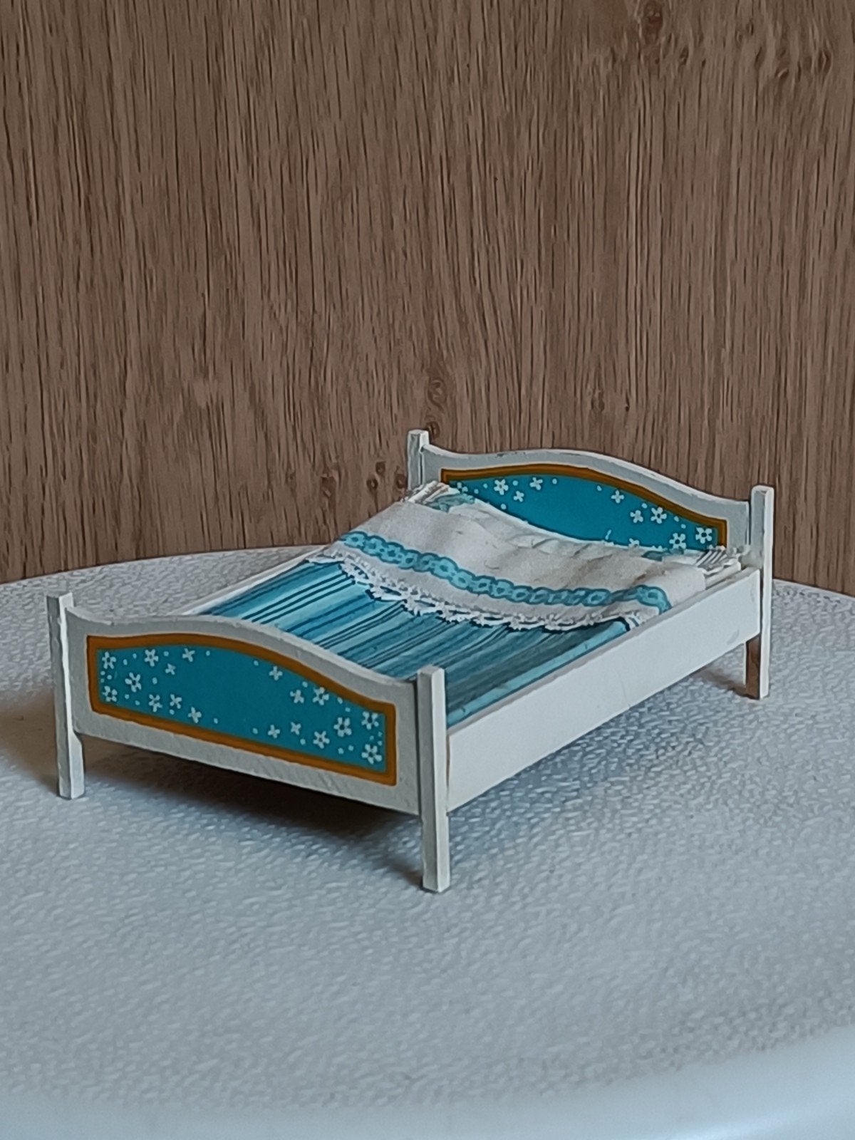 Vintage twee persoons Lundby bedje poppenhuis, Ophalen of Verzenden, Gebruikt, Poppenhuis
