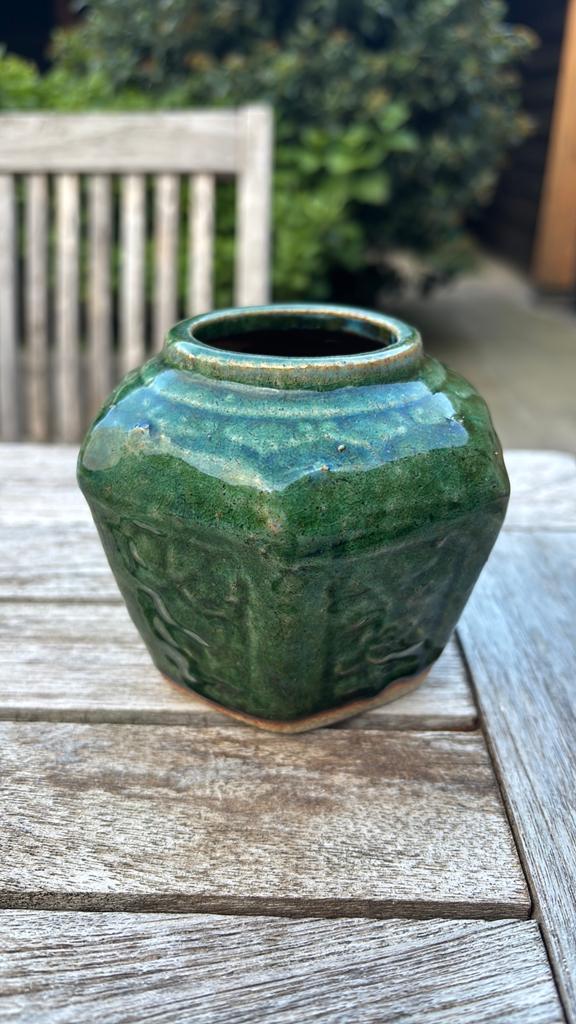 Groen gemberpotje, Kunststof, Rond, Ophalen of Verzenden, Zo goed als nieuw