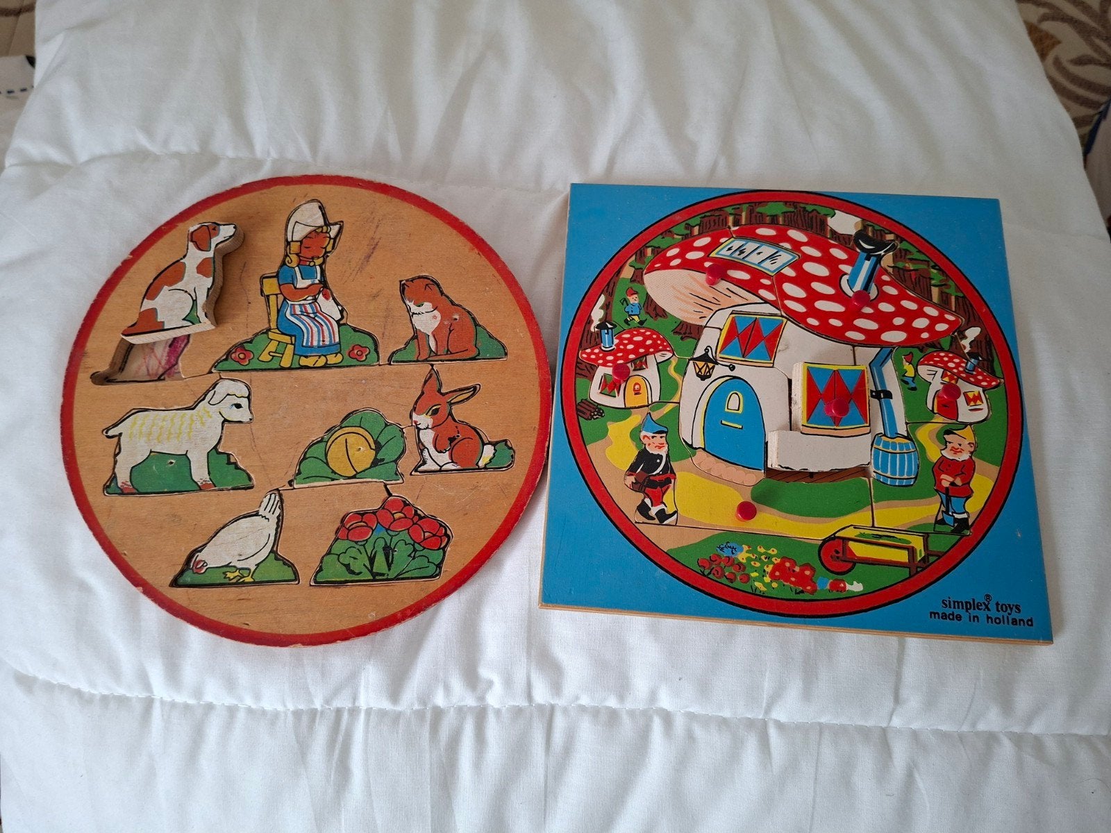 Twee oude kinderpuzzeltjes, Antiek en Kunst, Ophalen