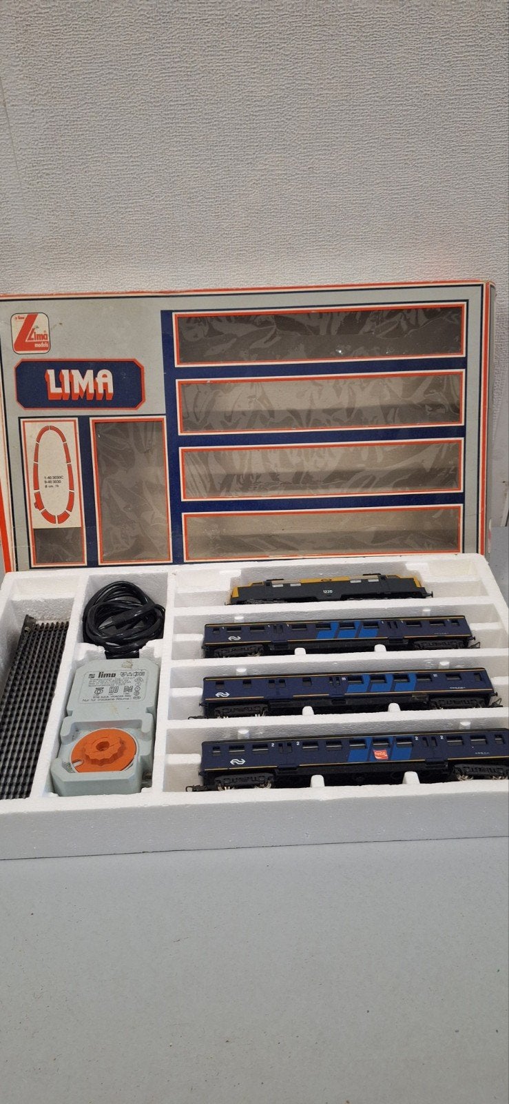 Lima Treinset NS 1220 met 3 rijtuigen en rails, Overige merken, Gelijkstroom, Ophalen of Verzenden, Gebruikt