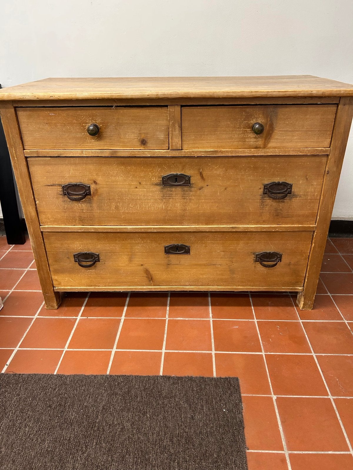 Vintage grenenhouten ladekast met 4 lades, Ophalen