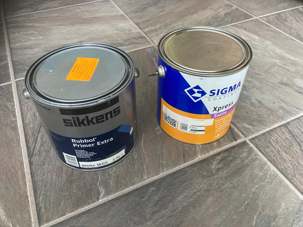Signa en sikkens ral 6004 en primer, Ophalen of Verzenden, Zo goed als nieuw, Wit