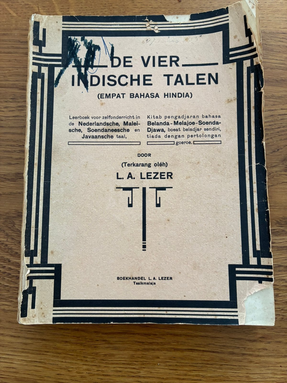 Antiek zeldzaam leerboek “ De Vier Indische Talen”, Antiek en Kunst, Ophalen