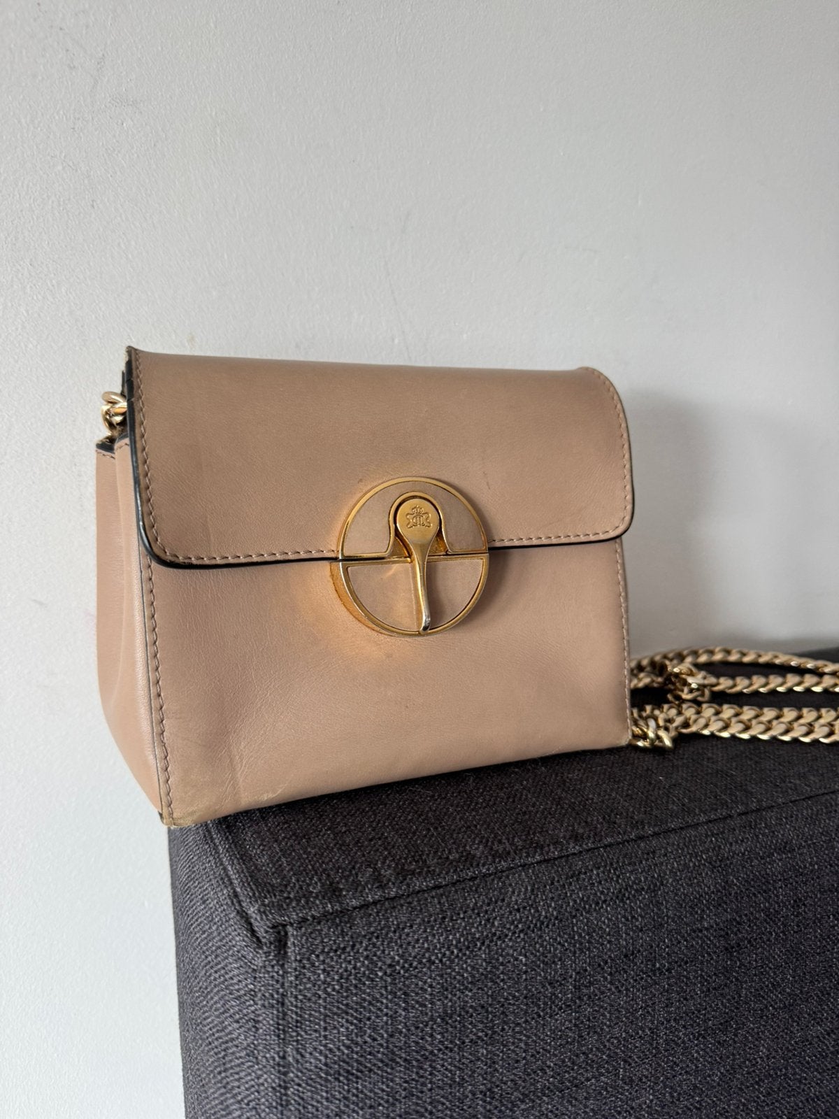 Handtas lebeau - courally, Ophalen of Verzenden, Gebruikt, Bruin, Handtas