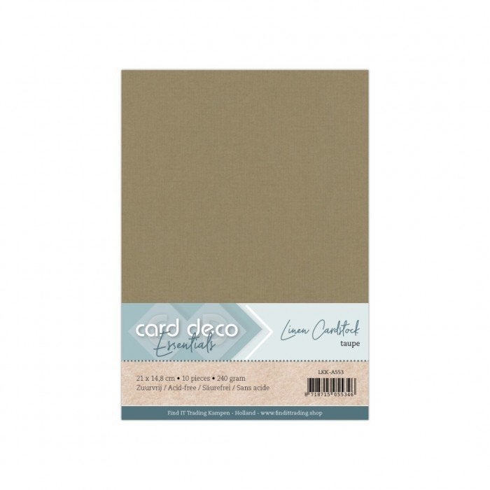 Card Deco linnenkarton A5 53 taupe 10 vellen 240 grams, Overige merken, Papier of Karton, ., Nieuw