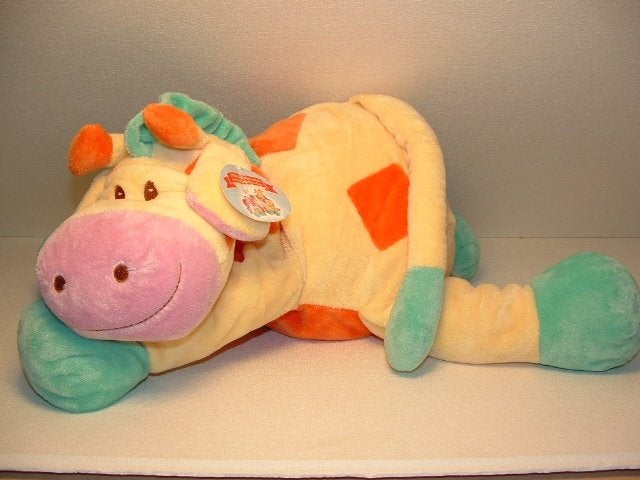 EVORA KRUIDVAT GIRAFFE GROTE UITVOERING VELOURS GEEL, Ophalen of Verzenden, Nieuw, Giraf